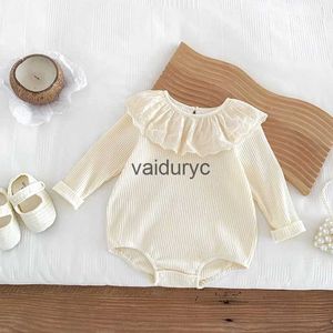 Rompers Milancel Autumn Long Sleeve One-Piece For Baby Girls Lace Collar Solid Toddler Bodysuitvaiduryc