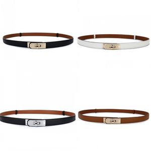 Leather belt thin luxury designer belts for mens vintage classic letter small buckle modern cintura suit pants wedding Q2