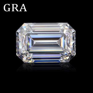 Loose Emerald Cut Stones 05CT till 13CT Gemstones Natural With Certificate White D Color VVS1 för smycken Making Sale 240112