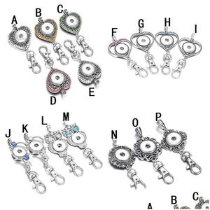 Noosa Snap Button Schmuck Schlüsselanhänger Schlüsselanhänger Strass Liebe Herz 18 mm Ketten DIY Halter Lanyard Drop Lieferung Dhvlb