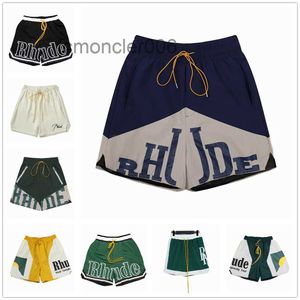 Rhude 반바지 디자이너 Mens 농구 패널 코트 수영 트렁크 땀 Senna Flight Short