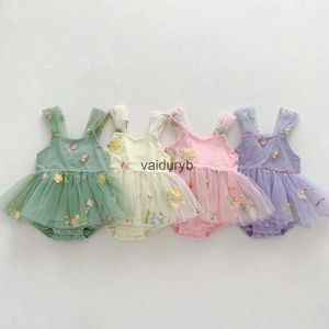Комбинезон для новорожденных, модный комбинезон принцессы с цветочным принтом для маленьких девочек, платье из тюля для малышей, летняя одежда для малышей 3M-18Mvaiduryb