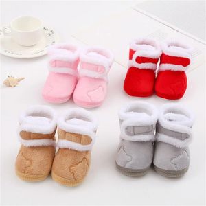 Boots Born Baby Girls Boys Thickened Plush Infant Winter Warm Crib Shoes Non-Slip Soft Sole Flat First Walker Footwear