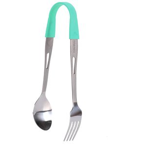Toaks Spoon Fork Ultralight Eco-vänlig gaffel Spork Spoon Set Hushåll Kök Kök Mattor Tabeller Gaffel SLV-15 240113