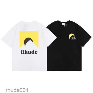 Мужская дизайнерская футболка Rhude Повседневные рубашки Мужские женские летние футболки с короткими рукавами Лидер продаж Роскошная мужская одежда в стиле хип-хоп Европейские размеры Высокое качество Дешевая скидка 3BH XBEW