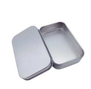 صندوق قصدير الفضة العادي بالجملة ، مستطيل شاي Candy Business Card Case USB Case ، 200pcs/Lot SN2089