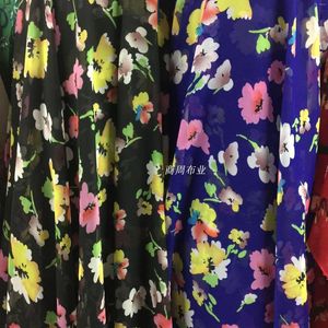 Clothing Fabric 2024 Tissus Au Metre Bazin Riche Getzner Colorful Chiffon Printing Bohemian Holiday Dress Accessories Fabrics