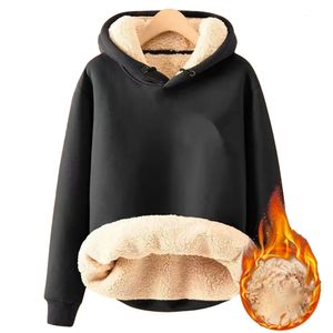 Fashion Men's Fleece Lined Hoodie Thicken Warm Solid Color Hooded Sweatshirts Pullover Casual Tops Hoodies Clothing 240112