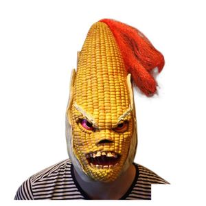 Party Masks Corn FL Head Mask Scary ADT Realistic Laetx Halloween Fancy Dress Masquerade Cosplay Costume6791431 Drop Delivery Home G Dhuxm