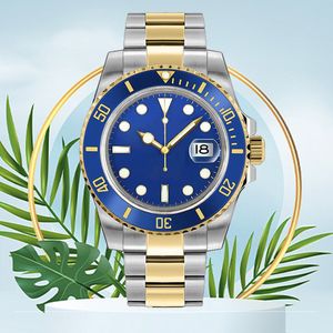 Klockor för män imitation armbandsur safir svart keramisk ram montre rostfritt stål lysande 41 mm automatisk klocka mens titta på klassiska armbandsur