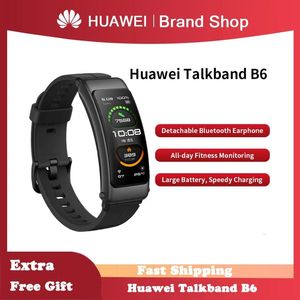 Watches% 100 Yeni Huawei Talkband Akıllı Band 6 Çıkarılabilir Bluetooth Kulaklık Huawei B6 Spor Band Fitness İzleme Akıllı Bilek Bandı