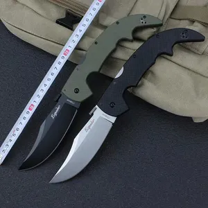 COOL STEEL Large Espada Folding Tactical Knife 6.889" AUS-10A Steel Blade, G10 Handle,Outdoor Self-defense EDC Pocket Knives