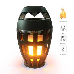 Högtalare 2in1 Flame Atmosphere Lamp Light Bluetooth Speaker Portable Wireless Stereo Speaker med musiklampa utomhus camping woofer