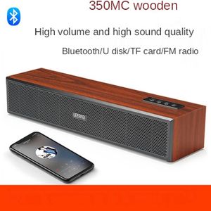 Alto -falantes alto -falante bluetooth sem fio 350mc cartão de mesa de madeira u disco fm radio portátil barra de som subwoofer de alto volume dual speual áudio