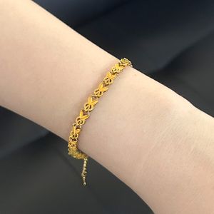 Fashionable niche brassbracelet, retro and elegant women's vacuum gold-plated bracelet, simple and exquisite car flower splicing bracelet