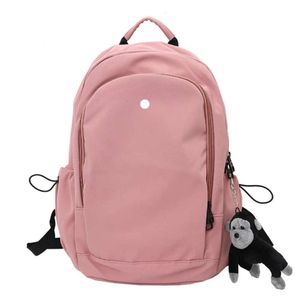 Duffelväskor Lu Women Yoga Outdoor Påsar Ryggsäck Casual Gym Tonåring Student School Bag Knapsack 4 Färger