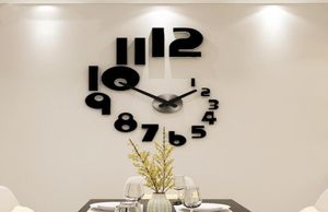 Zegarki ścienne kreatywne liczby DIY zegar Zegarek Nowoczesny design do salonu Dekor Home Decor Acryl Mirror Naklejki1760354