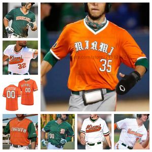 Maglia personalizzata Miami Hurricanes Baseball tutte cucite Maglie uomo donna 99 Lorenzo Carrier 10 Brian Walters 13 Karson Ligon 17 Rafe Schlesinger 18 Alex Walsh