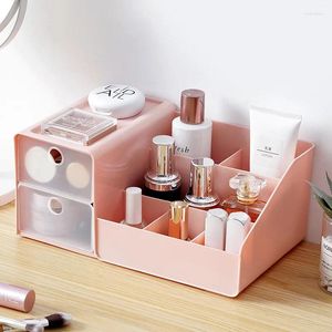 Storage Boxes Multi-functional Plastic Desktop Cosmetic Organizer Household Vanity Living Room Remote Control Drawer Nordic Jewelry