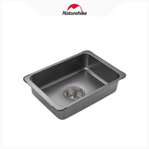 IGT Stainless Steel Basin Portable Outdoor Camping Picnic Wash Hands And Dishwashing Sink Ultralight Washing Tank 240124