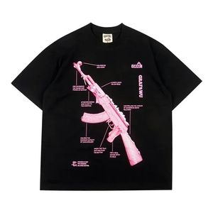 브랜드 Stusssy Tshirt American Strawberry Print 대형 고딕 면화 그래픽 T 셔츠 Harajuku 커플 스트리트 그래픽 스터스 탑 고스 남자 셔츠 대형 737