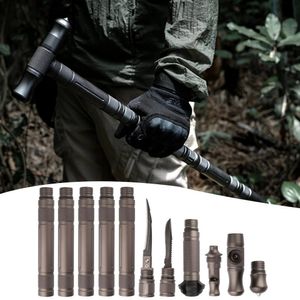 Trekking Poles Walking Outdoor Camping Self Defense Stick Safety MultiFunctional Home Rod Hiking Survival Tool 240112