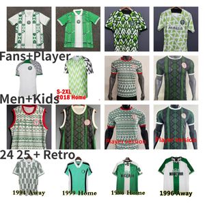 23 24 25 Finidi Soccer Jerseys 2024 Fans Player Version Okocha Kanu Babayaro Uche West Iheanacho Vintage Finidi Amokachi 94 96 98 Retro Football Shirts Omeruo Uniform