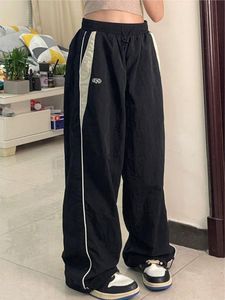 Pantaloni da jogging casual da donna Pantaloni moda streetwear Pantaloni sportivi oversize a gamba larga Pantaloni sportivi Hip Hop Y2k Pantaloni larghi a vita alta