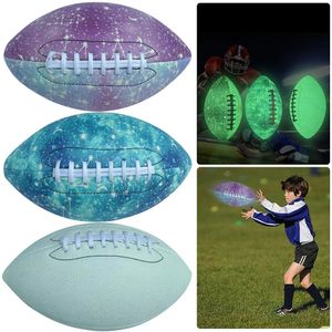 Pallone da rugby riflettente che si illumina al buio, calcio antiscivolo, illuminato, a prova di perdite, per bambini, giovani, adulti 240112