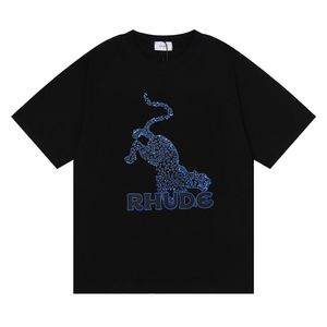 RH 디자이너 Mens Rhude 자수 T 셔츠 여름 남성 탑 레터 폴로 셔츠 여성 Tshirts 의류 의류 짧은 슬리브 대형 플러스 크기 100%면 티 S-XL 921