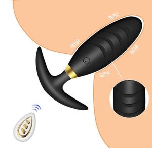 Vibratore anale per donna uomo butt plug massaggiatore prostatico telecomando senza fili vaginale palline kegel merci giocattoli del sesso adulto gay1832203