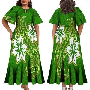Party Dresses Summer Mid-Sleeve Loose Dress Custom Polynesian Elegant Crew-Neck Maxi Puffy kjolstil Vintage Design 2024
