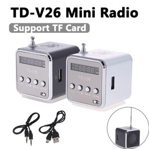 Radio TDV26 Mini 1,0 Zoll Radio FM Digitale tragbare Lautsprecher mit FM-Radioempfänger, unterstützt TF-Karte U-Disk für MP3-Musik-Player