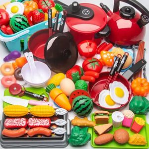 Cutting Play Food Toy for Kids Kitchen Pretend Fruit Vegetables Accessories Educational Toy Food kit for Toddler Children Gift 240112