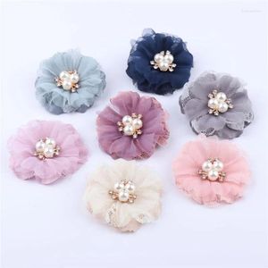 Hair Accessories 50pcs/lot 6cm Artificial Fabric Flower For Wedding Bridal Embellishments DIY Crafting Shoes Bag Clothing Supplies