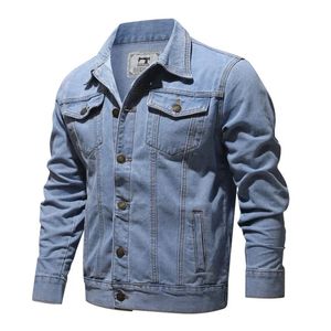 Storlek S5XL Spring och Autumn Style Boutique Pure Cotton Fashion Blue Black Mens Casual Denim Jacket Slim Cowboy Coat 240113
