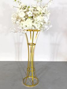 Party Decoration 10st) 60cm/90 cm Ankomst Gyllene Flower Stand för bordets mittpunkt Artificial Ball Wedding Decor