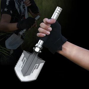 MultiFunction Camping Shovel Kit Garden Tools Survival Military Folding Outdoor Planting Digging 240112