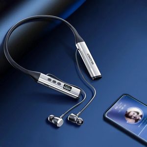 Hörlurar TWS Wireless Bluetooth 5.1 hörlurar Neckband Earpelfones Sportkörning med mic live streaming karaoke öronsnäckor TF -kort