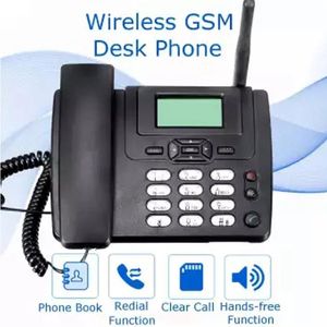 Zubehör GSM-SIM-Karte, kabelloses Desktop-Telefon für Zuhause, Festnetztelefon, Wandhalterung mit FM-Radio, festes Funktelefon, kabelgebundenes Telefon für zu Hause, Schwarz