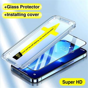 tempered glass Cell Phone Screen Protectors for iPhone 15 Pro Max 15Plus 14Plus 13 Pro 12 11 Xsmax XR with cleaning kit Auto Dust-Elimination Installation Protectors