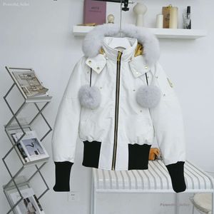 MOSE 03 Mooss Woman Kurtka zima ciepłe ciężkie z kapturem moda luksusowa marka Knuckles Krótka kurtka Coats Fox Coolar 3041