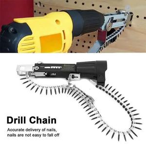 Automatic Nail Feeder Kit With 50PCS Chain Studs Automatic Nail Gun Chain Screw Gun Gypsum Board Tools 240112