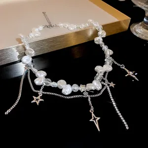 Hanger Kettingen Elegante Kwastje Shell Steen Kruisvorm Choker Hangers Voor Vrouwen Meisjes Trendy All-match Kwaliteit