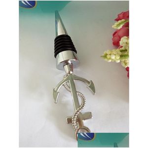 Bar Tools Wedding Favor Gift And Giveaways For Man Guest -- Nautical Themed Anchor Wine Bottle Stopper Party Souvenir 100Pcs/Lot Drop Dhthf