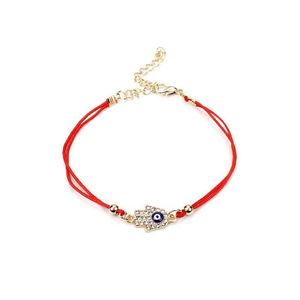 Charm-Armbänder Evil Eye Palm Geflochtenes Armband Kreuz Rotes Seil Gewebte Armbänder Für Frauen Männer Großhandel Drop Delivery Schmuck Armbänder Dhrks