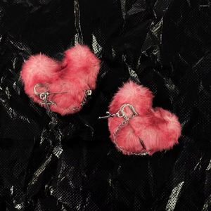 Hair Clips Red Blood Plush Love Heart Cross Pin Clip Dark Creative Aesthetics Y2k Harajuku Lolita Fashion Accessories For Women