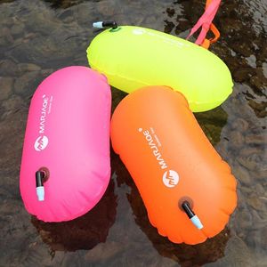 Bags Inflatable Waterproof Swimming Bag Life Saving Swim Buoy Floating Bags Thicken PVC Outdoor Sport Dry Bag 20L Single Balloon