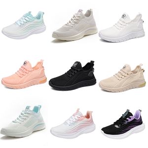 2024 Spring Women Shoes Toming Running Soft Casual Mesh Shoes Fashion Black Pink Beige Grey Trainers Stor storlek 35-41 GAI