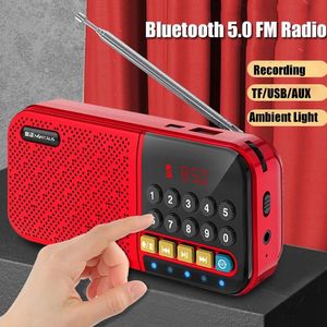 Radio Portable FM Radio Wireless Bluetooth Houdspeaker Recorder Mp3 Music Player With LED Digital Display Support TF Card USB Play